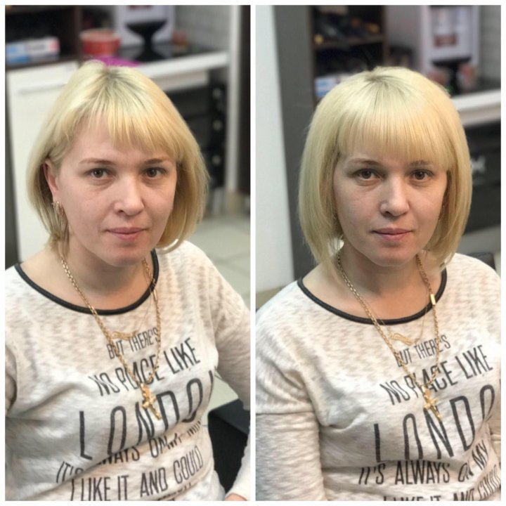 Прикорневая химия фото до и после на средние волосы