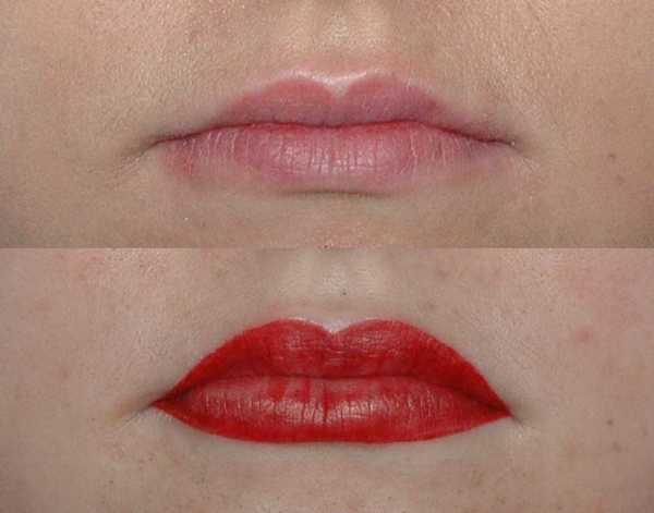 Естественный татуаж губ с растушевкой фото до и после
