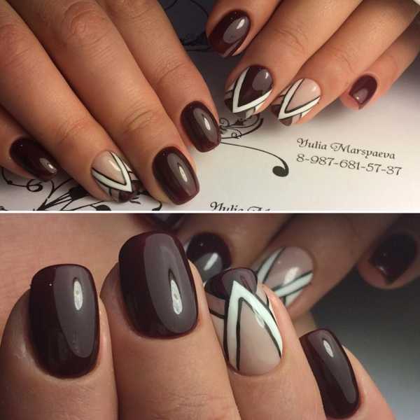 Дизайн ногтей в коричневых тонах в современном стиле фото